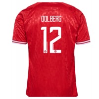 Dänemark Kasper Dolberg #12 Heimtrikot EM 2024 Kurzarm